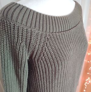 Olive green off the shoulder sweater